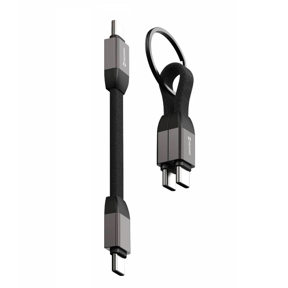 Cabo USB-C Swissten Magnetic Keychain 9.7cm Preto