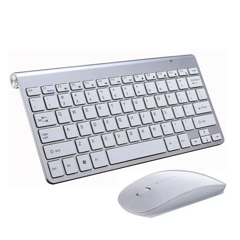 Teclado e Rato Dam Electronics 908 Sem Fios 2.4G 1200DPI Metalizado QWERTY Compacto