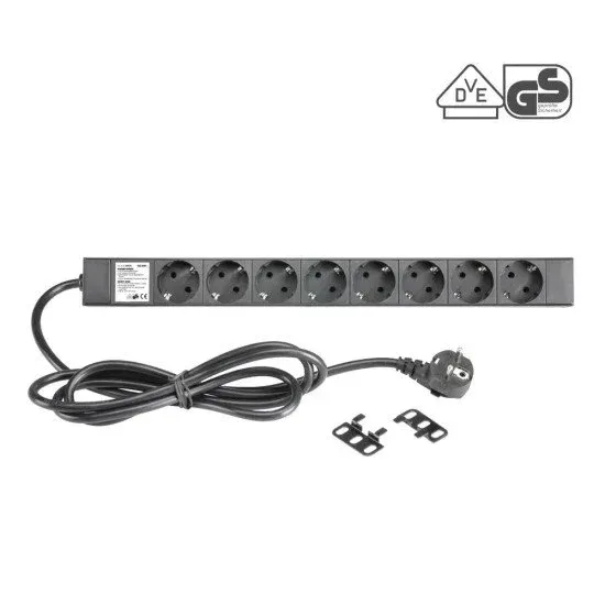 Adam Hall PAINEL 8 TOMADAS 1U Mains 19" 87471