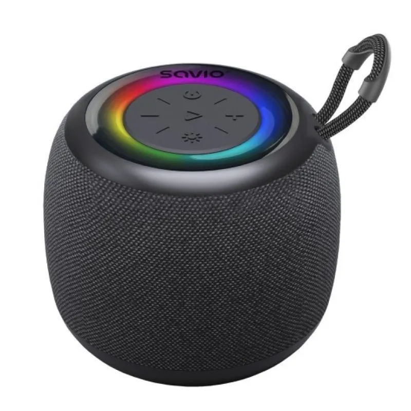 Colunas de som portáteis Savio Bluetooth 5.0 de 5 W com leitor de cartões e bateria de longa duração