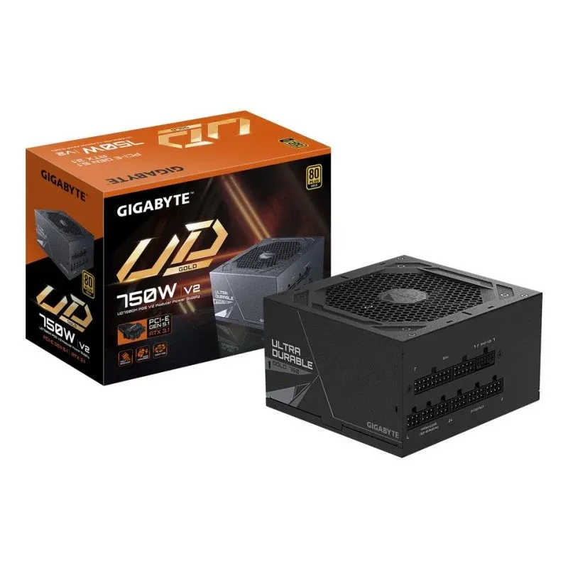 Fonte Alimentação Gigabyte UD750GM PG5 V2 Fonte de Alimentação Modular PCIe Gen 5.1 750W 80 PLUS Gold