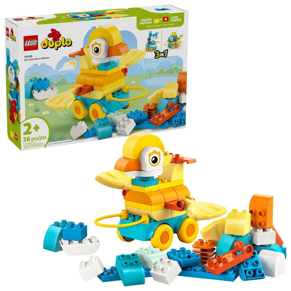 LEGO DUPLO Town: Animais Sobre Rodas 3em1 | Idades 2+ | 58 Peças | Item 10448