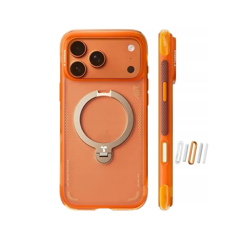 Funda para telemóvel Torras Ostand Q3 Air Laranja com suporte para iPhone 17 Pro