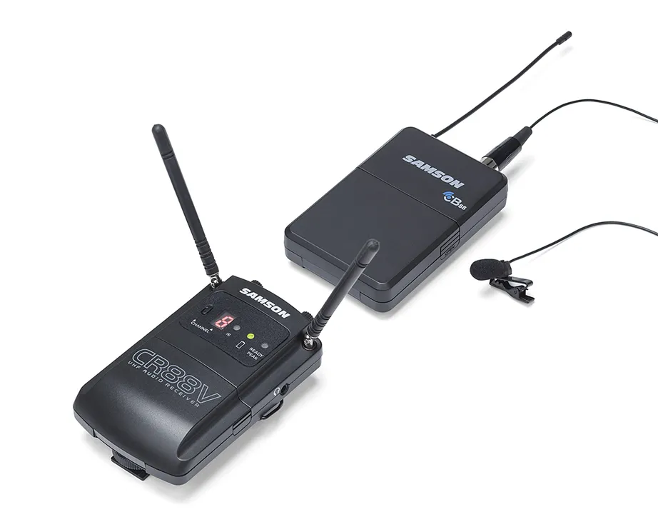 Microfone s/fios Lapela + Mão Samson Concert 88