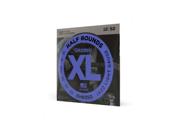 D'Addario EHR350 12-52 Jazz Light, XL Half Rounds