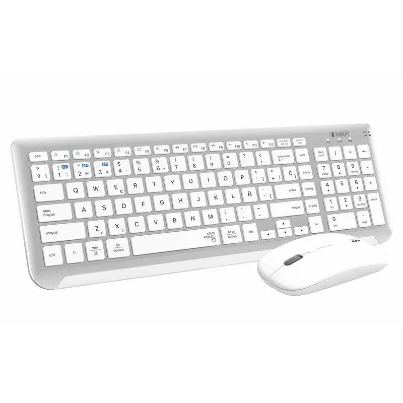 Subblim Prestige Combo Multi-Dispositivo Teclado Sem Fios + Rato Prateado/Branco