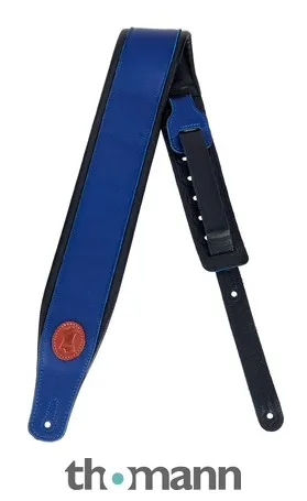 Levys Pad. Garm. Leather Strap 3"BLU