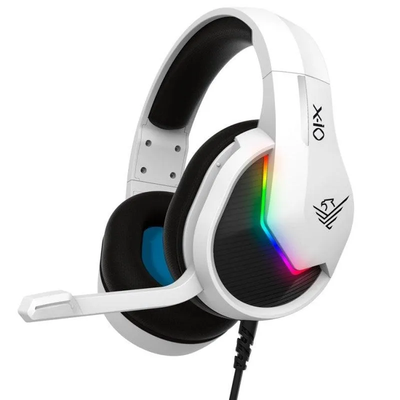 Auriculares Gaming Phoenix X-IO com Microfone Cancelamento Ruído RGB Branco