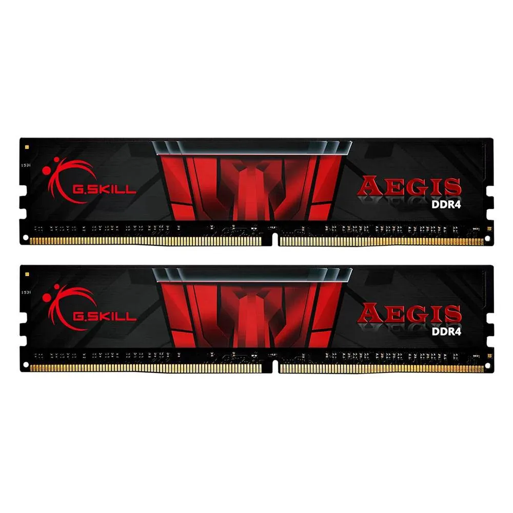 Memória RAM UDIMM G.SKILL Aegis 16GB (2x8GB) DDR4-2400MHz CL17 (17-17-17-39) 1.20V Preta
