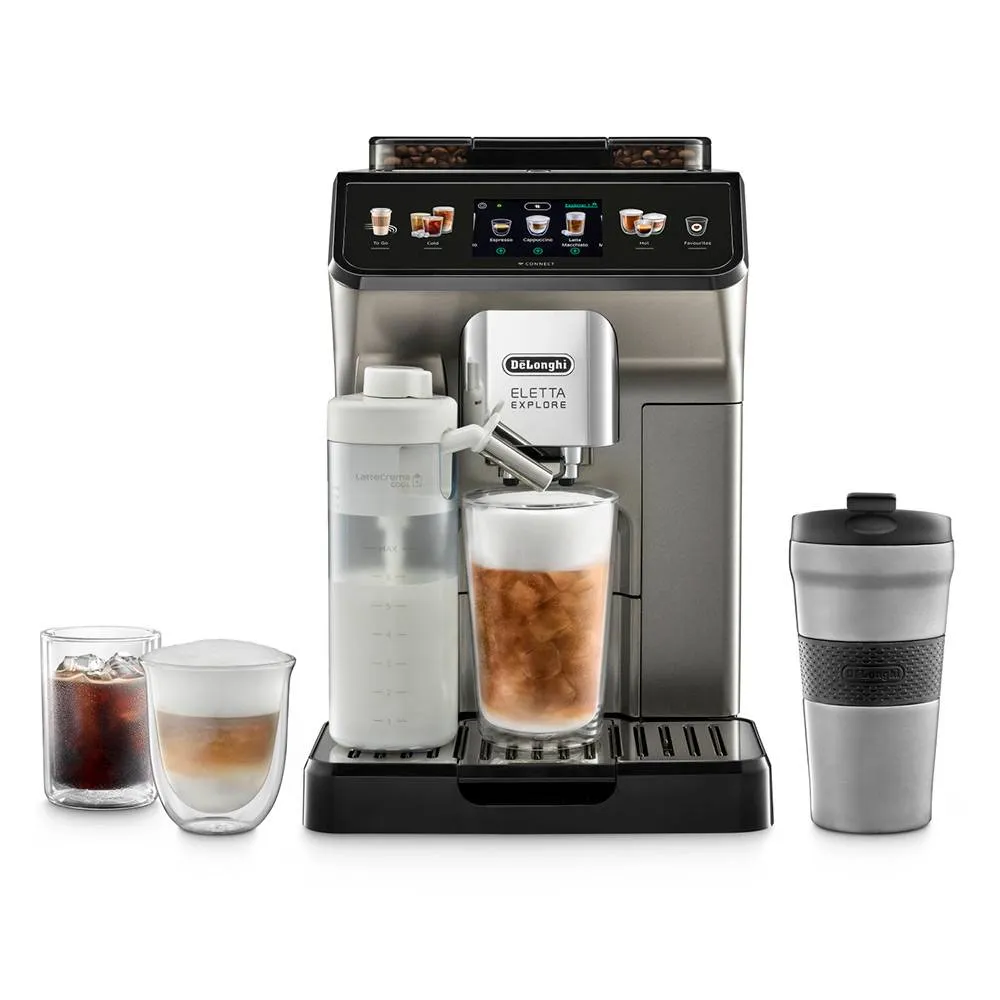 Máquina de Café Automática Delonghi Eletta Explore ECAM450.86.T 1450W 19 Bar Titanium