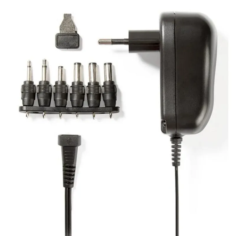 Fonte Alimentação Fonte de Alimentação NEDIS ACPA001 12W Universal 3-12V Compacta LED 6 Conectores