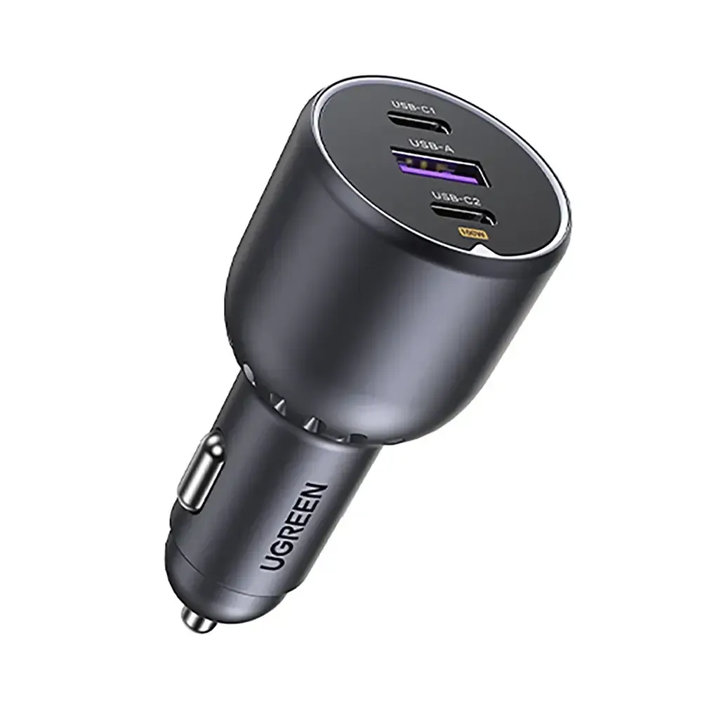 Carregador de Isqueiro UGREEN EC705 130W 2x USB-C + 1x USB-A Fast Car Charger Preto