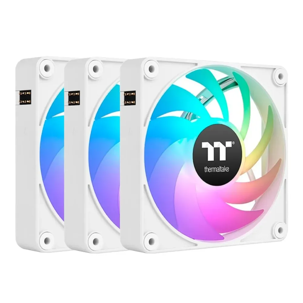 Ventoinha Magnética ThermalTake CT140 EX ARGB Branca 3 Unidades