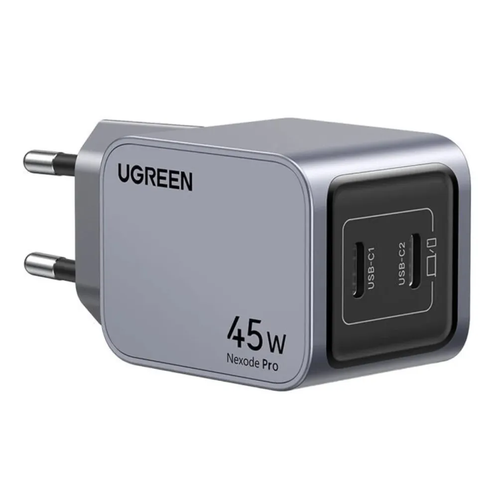 Carregador Ugreen Nexode Pro 45W 2x USB-C Cinzento