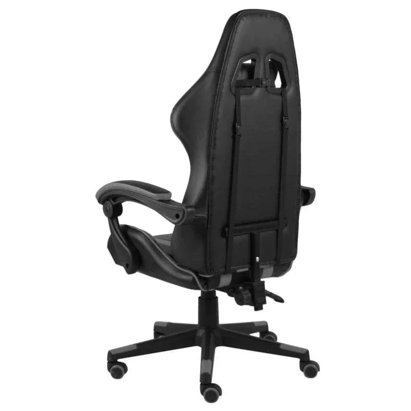 VidaXL Marlon Cadeira Gaming Reclinável e Ergonómica com Altura Regulável Couro Sintético Preta/Cinzenta