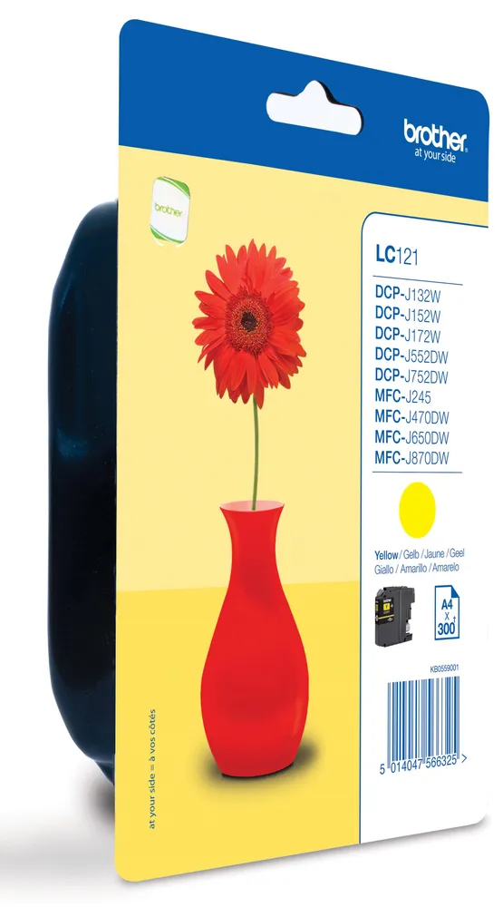 Cartucho tinta amarela Blister, 300 págs., para: DCP-J552DW/DCP-J752DW/ MFC-J470DW e MFC-J870DW