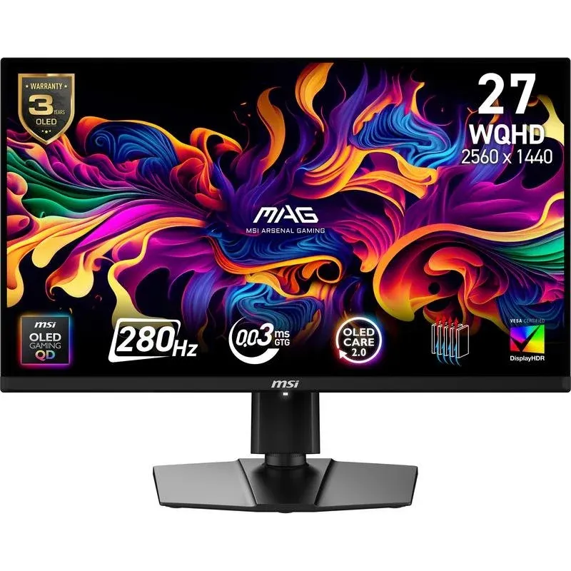 Monitor MSI MAG 271QP QD-OLED 26.5" Wide Quad HD 280Hz OLED HDR QD Premium Color