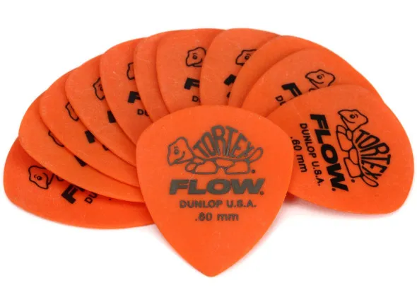 Dunlop Tortex Flow Guitar Picks .60 mm Orange (pack 12)