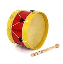 Bombo Tradicional Adamastor Nº3 Vermelho/Aro Amarelo 35cm