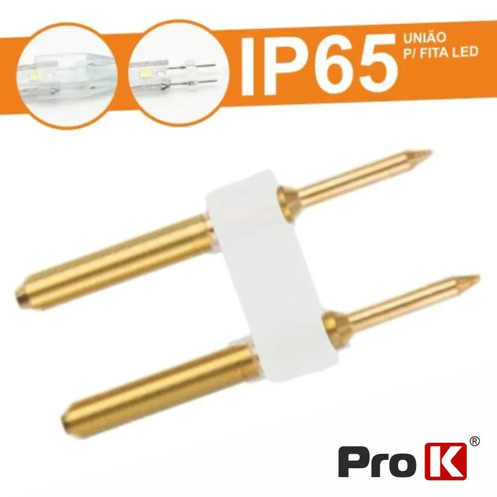 União Plástico P/ Fita Leds 2p Monocor Ip65 Prok