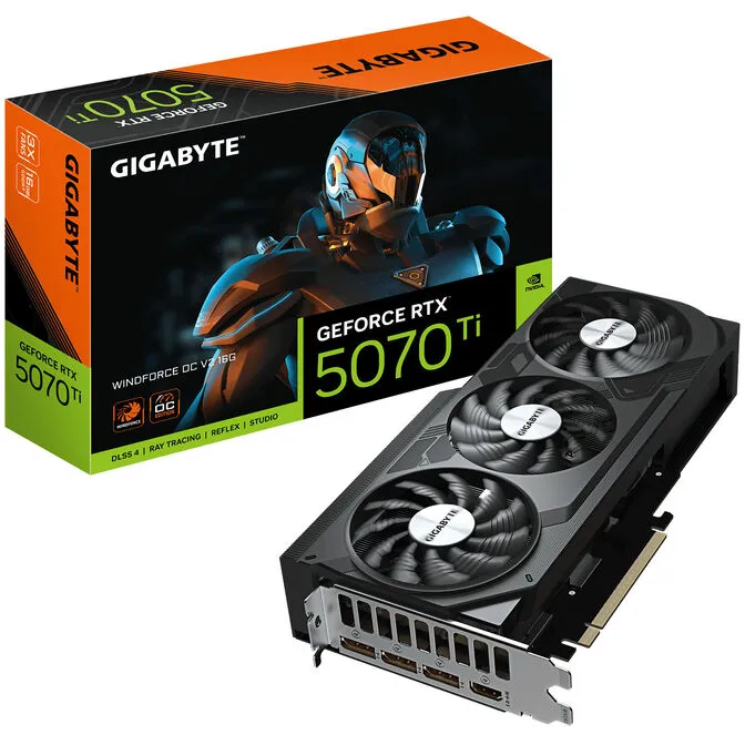 Gráfica Gigabyte GeForce® RTX 5070 Ti Windforce OC V2 16GB GDDR7 DLSS4