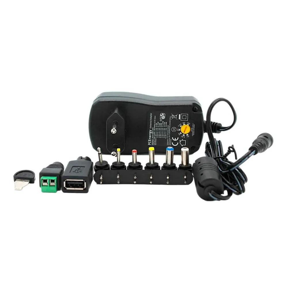 Carregador Universal PCEnergy 12VDC 18W 1500mA com 8 adaptadores