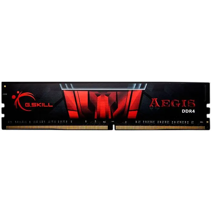 Memória RAM UDIMM G.SKILL Aegis 8GB (1x8GB) DDR4-2400MHz CL17 (17-17-17-39) 1.20V Preta