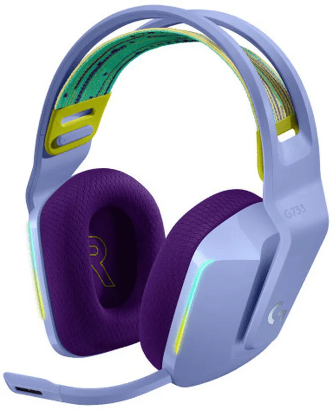 Headset Logitech G Series G733 Lightspeed RGB Wireless Lavanda