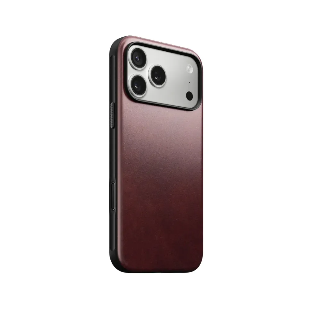 Capa Nomad Couro Horween iPhone 17 Pro Max Bordô