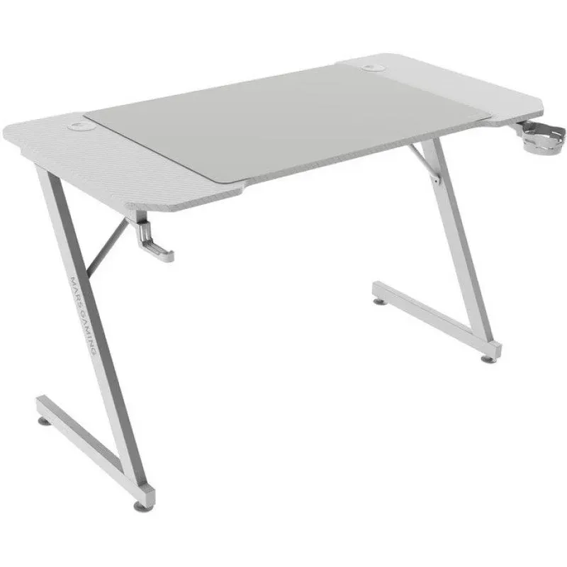 Mars Gaming MGD-X120 Mesa Ergonómica com Tapete XXL e Suportes para Headset e Bebidas 120x60cm Branca