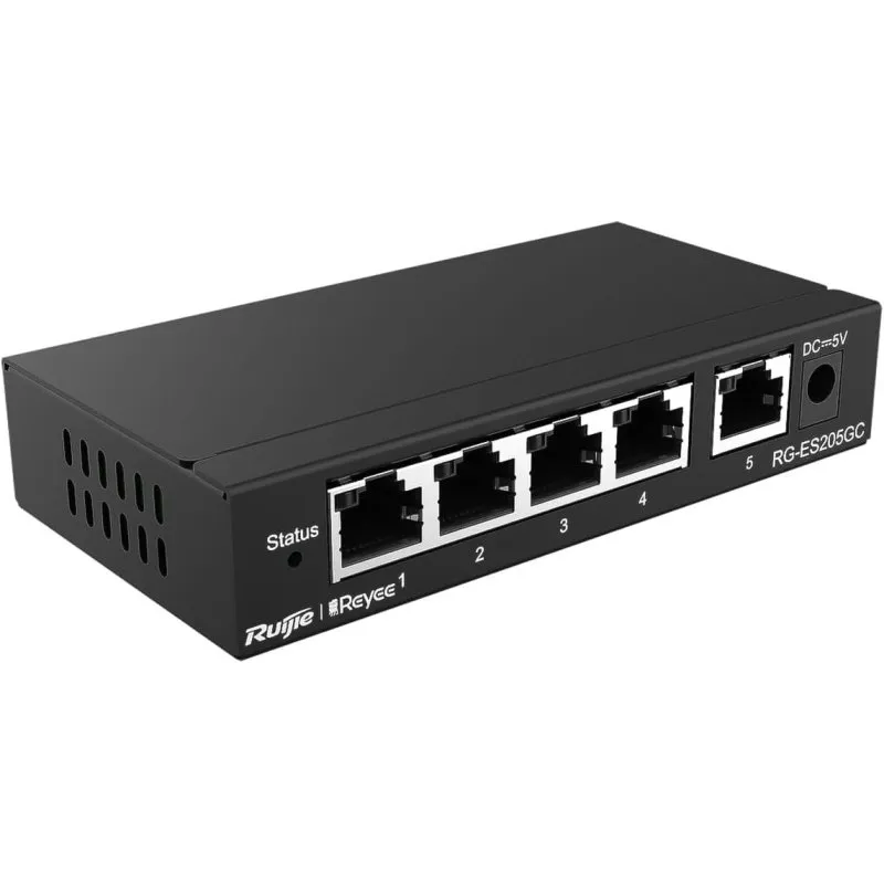 Switch Reyee Cloud Managed 5x RJ45 Gigabit 10/100/1000Mbps Preto