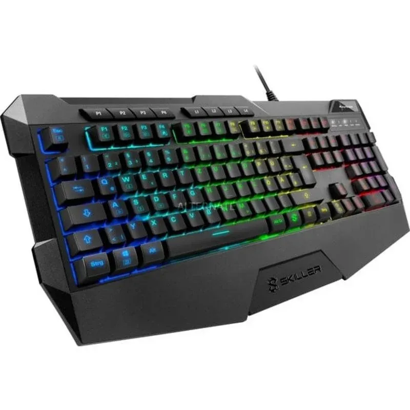 Teclado Sharkoon SKILLER SGK4 membrana gaming RGB macros alemão