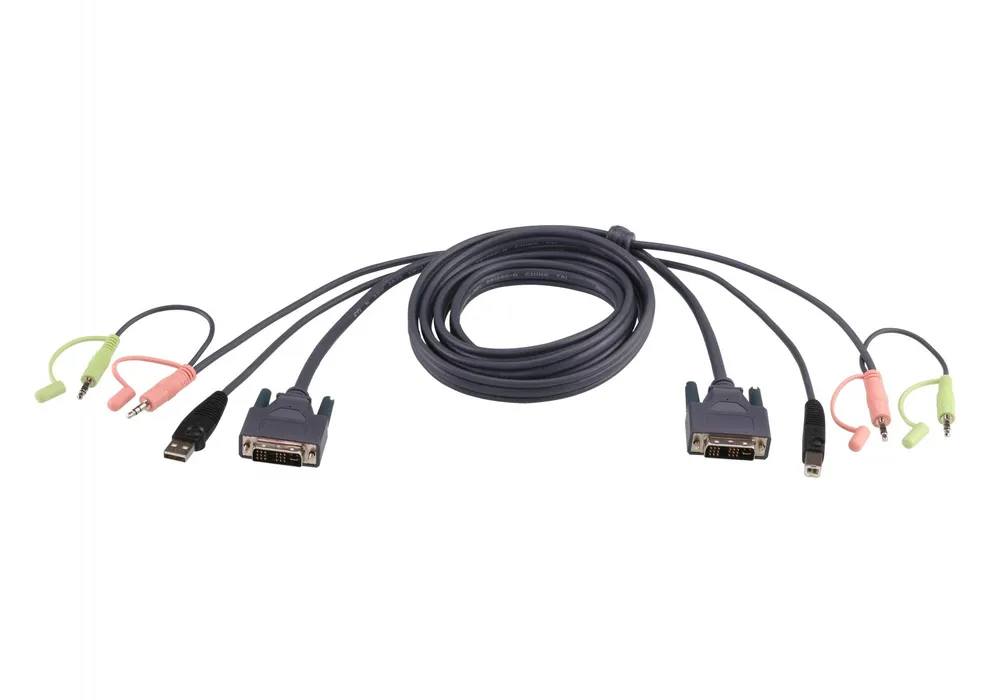 ATEN 2L-7D02UD cabo KVM Preto 2L-7D02UD