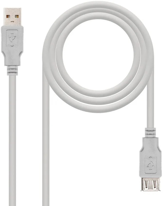 Cabo USB 2.0 Nanocable USB-A M/F 3 M Bege