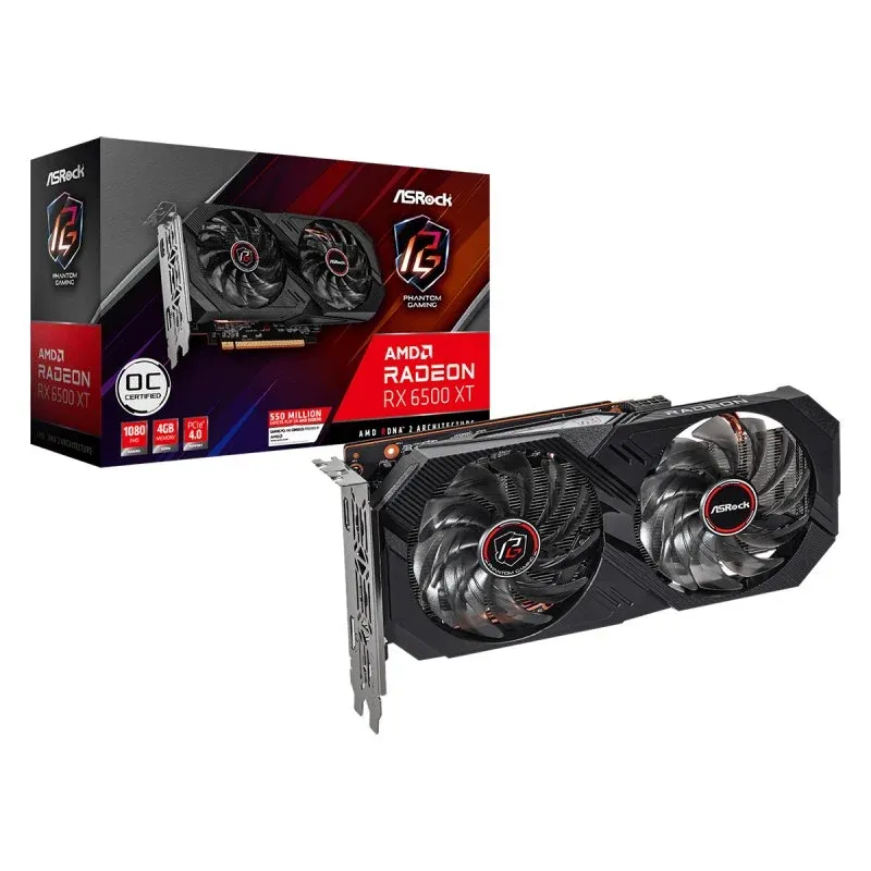 Placa Gráfica Asrock Phantom Gaming Radeon RX 6500 XT OC 4GB GDDR6