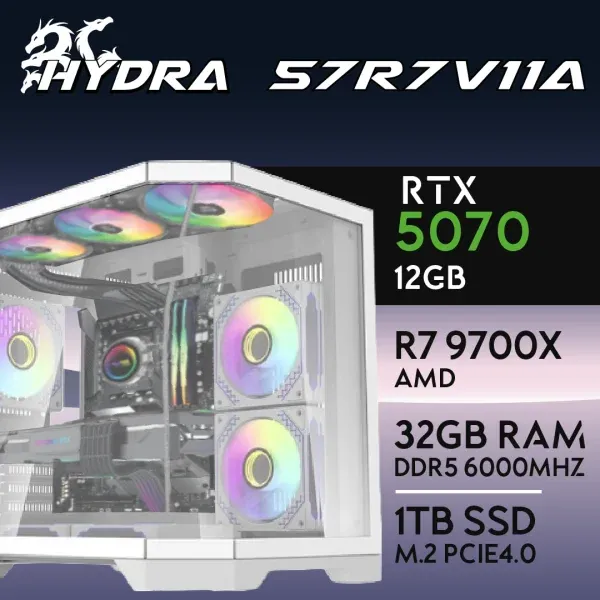 PC Gaming HYDRA-57R7V11A - R7 9700X | RTX5070 12GB | 32GB | M.2 1TB