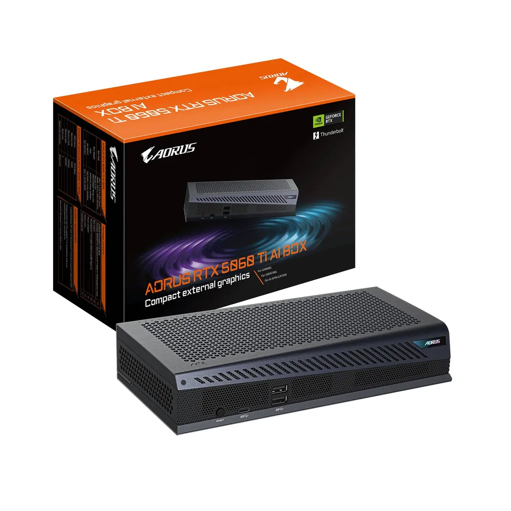 Placa Gráfica Externa Gigabyte NVIDIA RTX 5060 Ti AORUS AI Box 16GB GDDR7 DLSS4