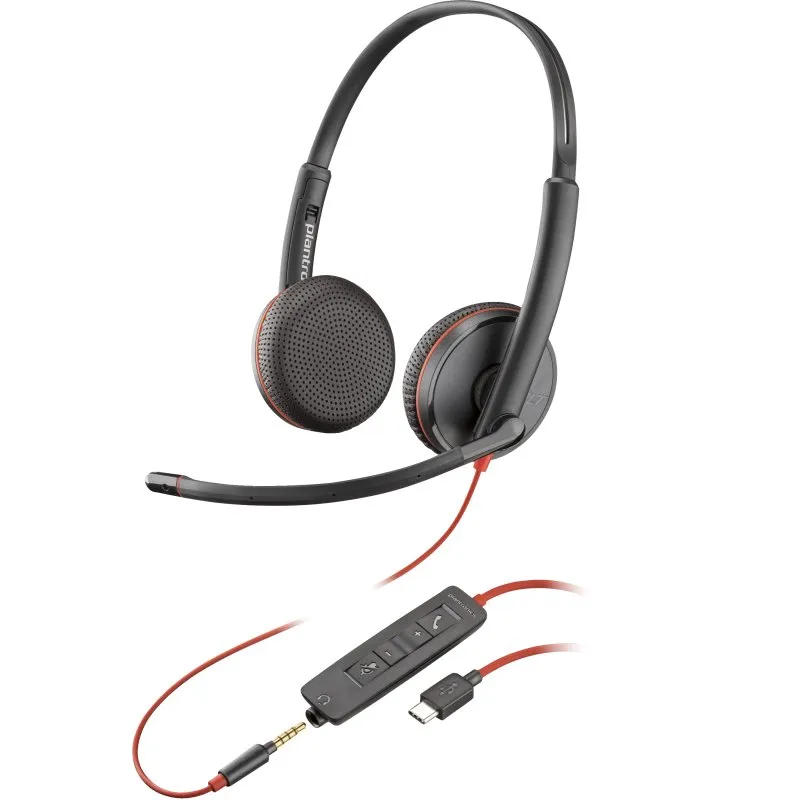 Poly Blackwire C3225 Headset Estéreo USB-C/Jack 3.5mm Preto