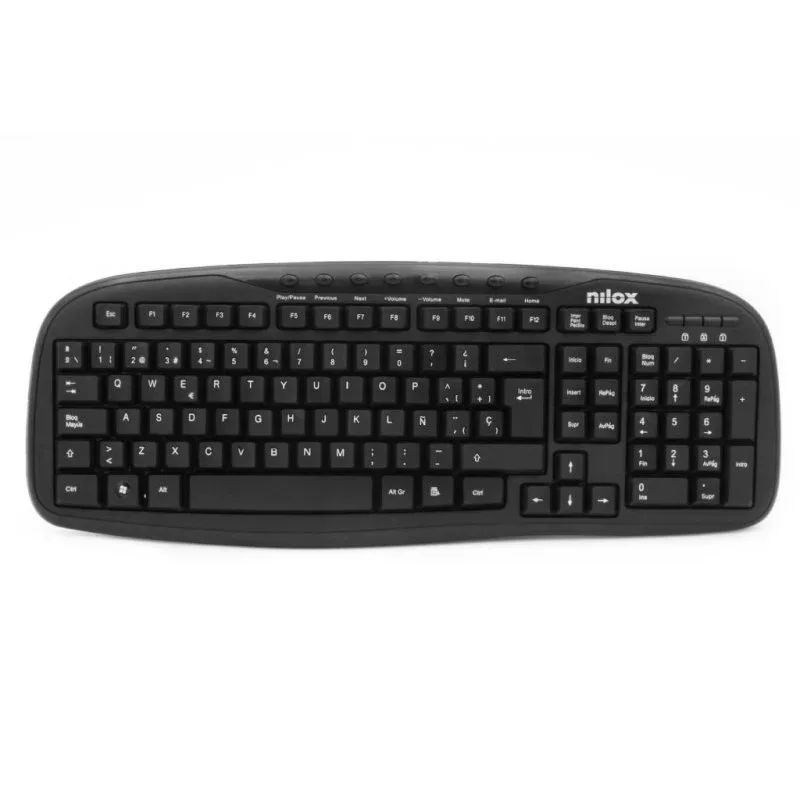 Nilox NXKBE000001 Teclado Multimédia USB Preto