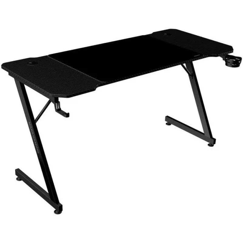 Mars Gaming MGD-X140 Mesa Ergonómica com Tapete XXL e Suportes para Headset e Bebidas 140x60cm Preta