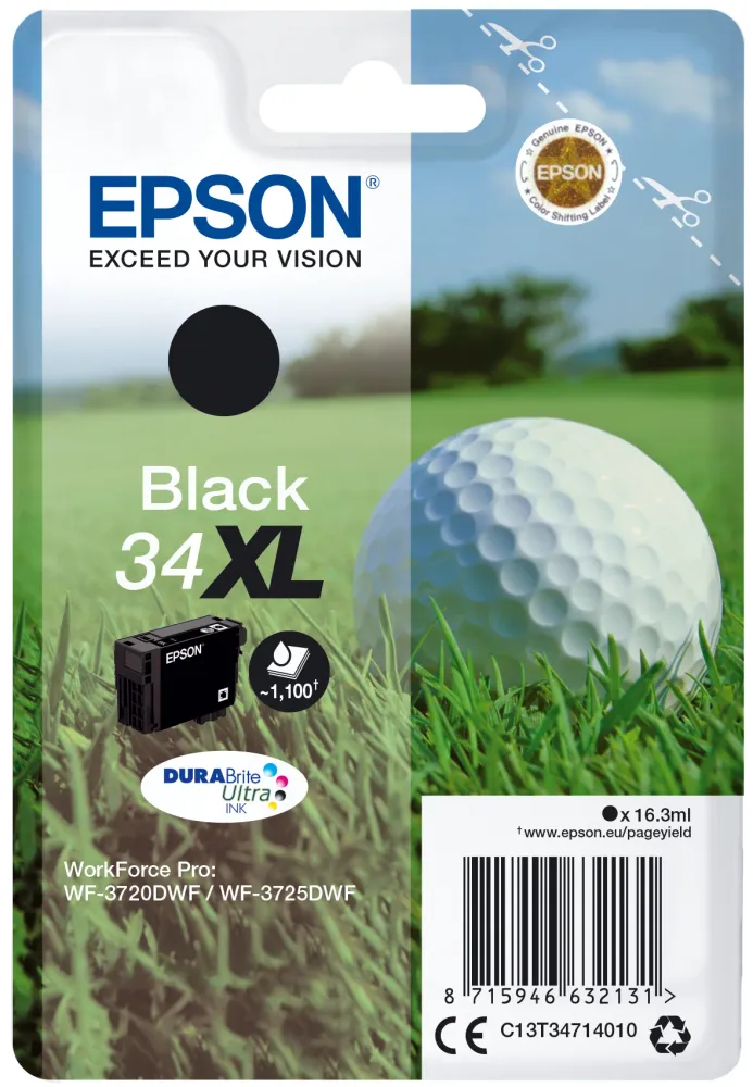 Tinteiro EPSON 34 Preto XL - WorkForce Pro WF-3720/3725