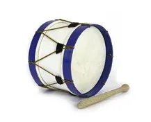 Bombo Tradicional Adamastor PLX10 Branco/Aro Azul 24cm