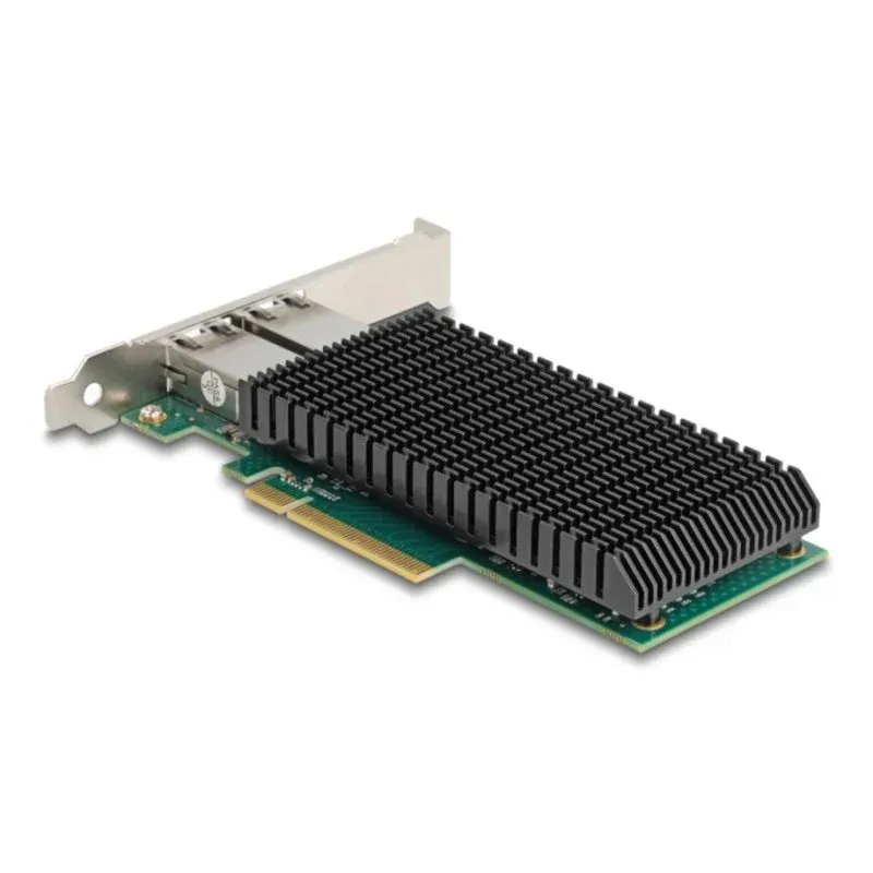 Tarjeta de Red Delock 88522 PCI Express 10 GbE Dual RJ45 Jumbo Frames