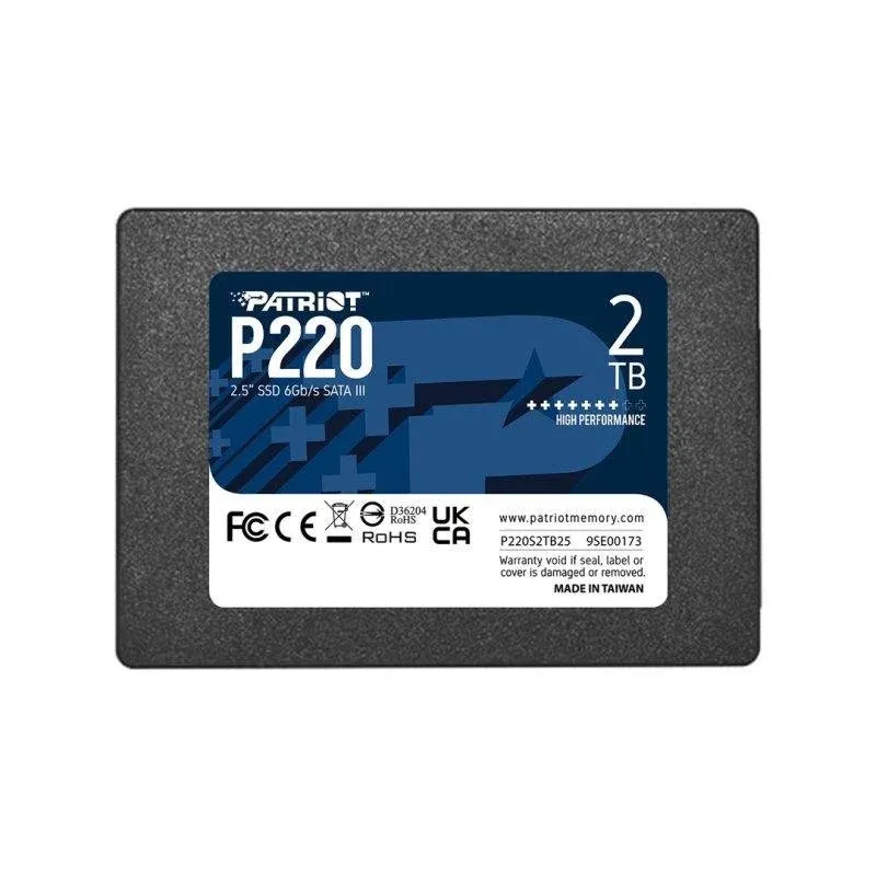Disco Rígido Patriot P220 SSD 2TB 2,5" SATA III 550 MB/s
