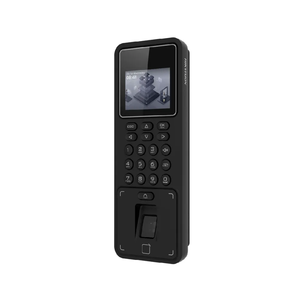 Controlo de Acesso Hikvision Pro Impressão Digital, Rosto, Cartão M1 e PIN - DS-K1T808MFWX
