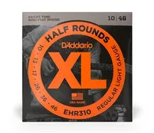 Jogo cordas guitarra elétrica D'Addario EHR310 Semi-flat Wound 010-046