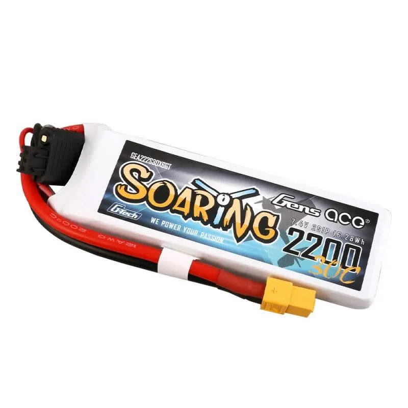 Gens Ace Bateria de drone G-Tech Soaring 2200mAh 7.4V 30C 2S1P XT60 Battery