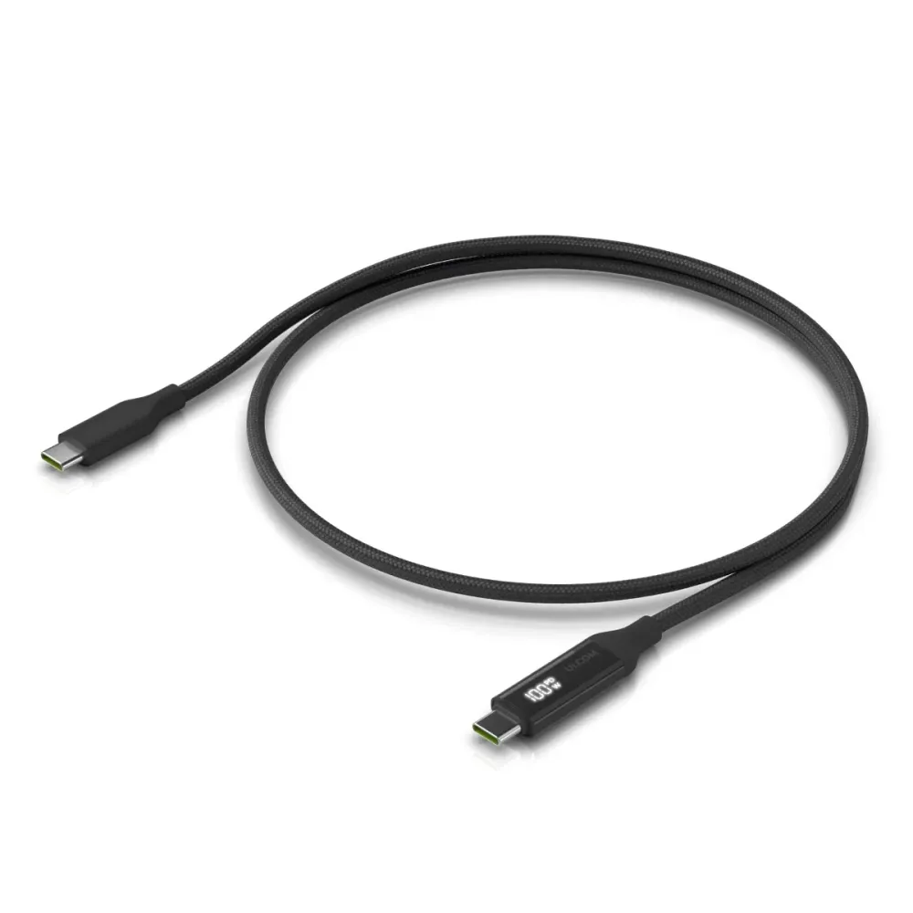 Cabo Ubiquiti USB-C 1m 100W 480Mbps Preto c/ Display