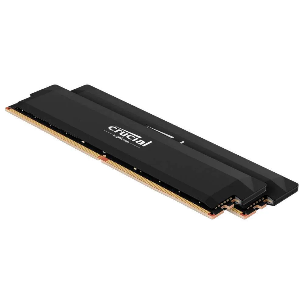 Memória RAM UDIMM Crucial Pro Overclocking 16GB (1x16GB) DDR5-6400MHz (AMD Expo/Intel XMP) CL32 (32-40-40-103) 1.35V Preta