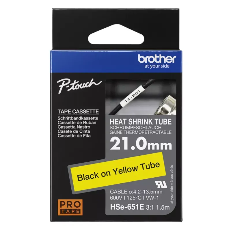 BROTHER FITA TUBO TERMO RETRATIL 21MMX1.5M PRETO/AMARELO
